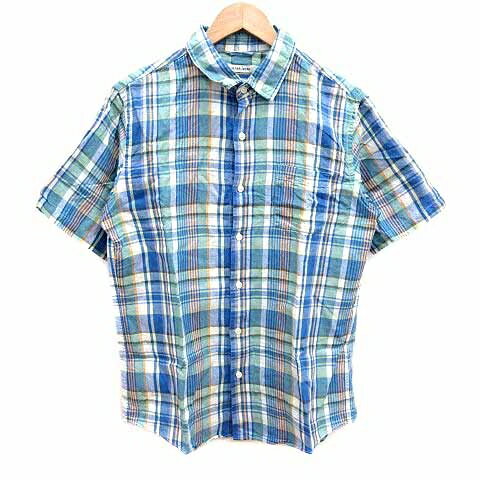 【中古】グローバルワーク GLOBAL WORK カジュアルシャツ チェック 半袖 麻混 リネン混 XL 青 ブルー 白 ホワイト /YK ●RY メンズ 【ベクトル 古着】 250525 【中古】グローバルワーク GLOBAL WORK カジュアルシャツ チェック 半袖 麻混 リネン混 XL 青 ブルー 白 ホワイト /YK ●RY メンズ 【ベクトル 古着】 250525