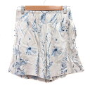 【中古】エイチ&エム H&M ショートパンツ キュロット 花柄 麻混 リネン混 S 白 アイボリー /MN ●RY レディース 【ベクトル 古着】 250528