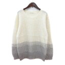【中古】グリーンレーベルリラクシング ユナイテッドアローズ green label relaxing ニット セーター 長袖 バイカラー 白 アイボリー グレー /MN レディース 【ベクトル 古着】 250609