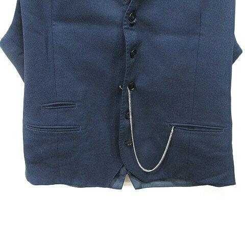 【中古】ザラ ZARA ベスト 前開き 総裏地 紺 ネイビー /YI メンズ 【ベクトル 古着】 250610
