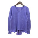 【中古】ケーティー キヨコ タカセ K.T KIYOKO TAKASE ニット カットソー Vネック 長袖 切替 カシミヤ 11 L 紫 パープル /MN レディース 【ベクトル 古着】 250610