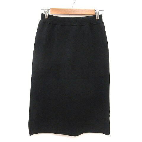 【中古】インディヴィ INDIVI タイトスカート ミモレ ロング ニット 05 黒 ブラック /MS レディース 【ベクトル 古着】 250613