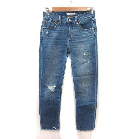 【中古】リーバイス Levi's パンツ デニム ジーンズ スキニー ダメージ加工 ウォッシュ加工 24 青 ブルー /MS レディース 【ベクトル 古着】 260218