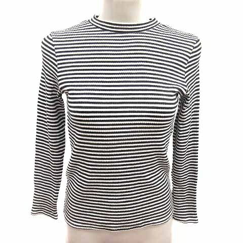【中古】センスオブプレイス バイ アーバンリサーチ Sense of Place by Urban Research ニット カットソー ボーダー 長袖 Free 黒 ブラ..