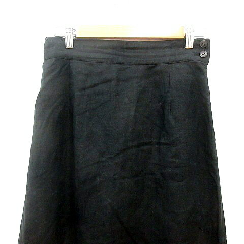 【中古】アウィーエフ AuieF タイトスカート マキシ ロング 麻混 リネン混 38 M 黒 ブラック /MN レディース 【ベクトル 古着】 250617