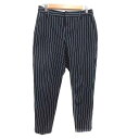 【中古】ロペピクニック ROPE Picnic テーパードパンツ ストライプ 40 L 紺 ネイビー /YK レディース 【ベクトル 古着】 250612
