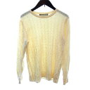 【中古】ユナイテッドアローズ A DAY IN THE LIFE UNITED ARROWS ニット セーター クルーネック ケーブル ウール 長袖 クリーム色 白 ホワイト /AU レディース 【ベクトル 古着】 250619