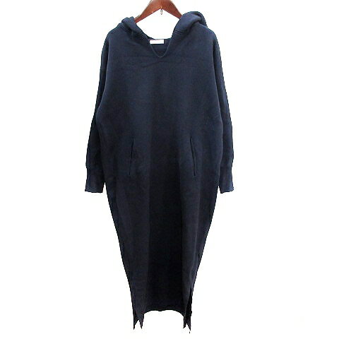 【中古】スタイルデリ STYLE DELI ニット ワンピース マキシ ロング フード 長袖 1 S 紺 ネイビー /AU レディース 【ベクトル 古着】 250619(4)