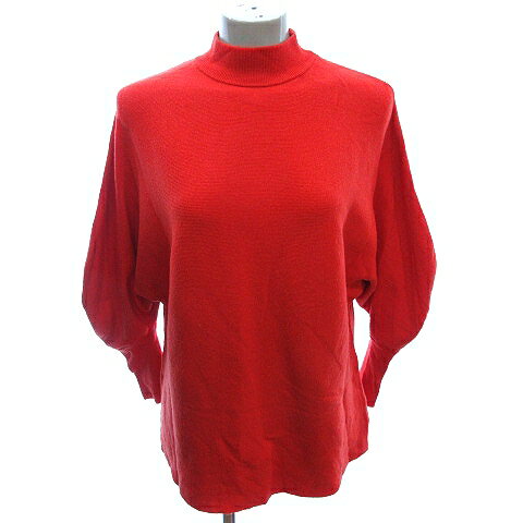 【中古】エムドゥ M.deux ニット セーター ハイネック ドルマンスリーブ 長袖 38 M 朱色 オレンジ /AU レディース 【ベクトル 古着】 250619