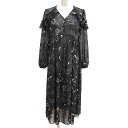 【中古】ジルスチュアート JILL STUART シャツワンピース ロング シアー 総柄 長袖 4 M 黒 ブラック /YK レディース 【ベクトル 古着】 250621