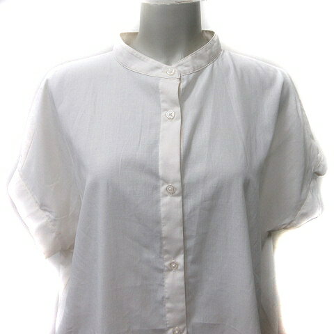 【中古】コーエン coen シャツワンピース ミニ バンドカラー 半袖 麻混 リネン混 F ベージュ /YI レディース 【ベクトル 古着】 250621