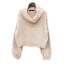 【中古】ダブルクローゼット w closet ニット セーター オフタートル 長袖 ベージュ /MN レディース 【ベクトル 古着】 250625
