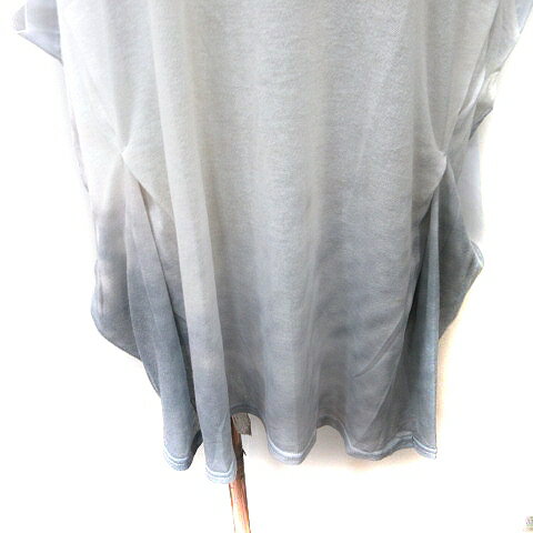 【中古】アルカリ alcali チュニック フレンチスリーブ 切替 シフォン グレー 白 ホワイト /YI レディース 【ベクトル 古着】 250704