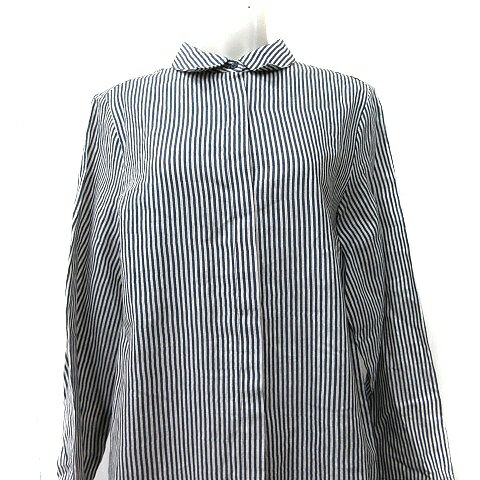 【中古】ミルコベルトラ MIRKO BERTOLA シャツワンピース ロング マキシ ストライプ 長袖 黒 ブラック /YI レディース 【ベクトル 古着】 250710