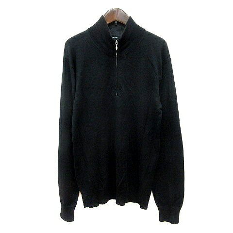 【中古】コムサイズム COMME CA ISM ニット カットソー ハイネック 長袖 ハーフジップ L 黒 ブラック /MN レディース 【ベクトル 古着】 250709