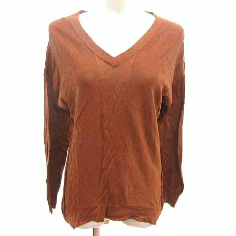 Three-Quarter Knit - 【中古】ビッキー VICKY ニット カットソー Vネック 長袖 ウール 2 M 茶 ブラウン /YK レディース 【ベクトル 古着】 260218