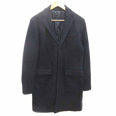 【中古】グローバルワーク GLOBAL WORK チェスターコート 総裏地 M 紺 ネイビー /YK メンズ 【ベクトル 古着】 250708