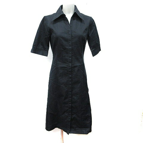 【中古】インディヴィ INDIVI シャツワンピース ロング 半袖 38 M 黒 ブラック /YI レディース 【ベクトル 古着】 250714 【中古】インディヴィ INDIVI シャツワンピース ロング 半袖 38 M 黒 ブラック /YI レディース 【ベクトル 古着】 250714
