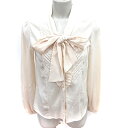 【中古】ビーラディエンス BE RADIANCE シャツ ブラウス 長袖 ボウタイ F ライトベージュ /RT レディース 【ベクトル 古着】 250710