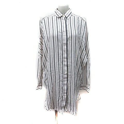 【中古】マウジー MOUSSY シャツワンピース ひざ丈 ストライプ 長袖 F ベージュ 黒 ブラック /YI レディース 【ベクトル 古着】 250719 【中古】マウジー MOUSSY シャツワンピース ひざ丈 ストライプ 長袖 F ベージュ 黒 ブラック /YI レディース 【ベクトル 古着】 250719