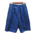 【中古】ヒューマンウーマン HUMAN WOMAN パンツ ハーフキュロット 麻混 リネン混 S 紺 ネイビー /YI レディース 【ベクトル 古着】 250717