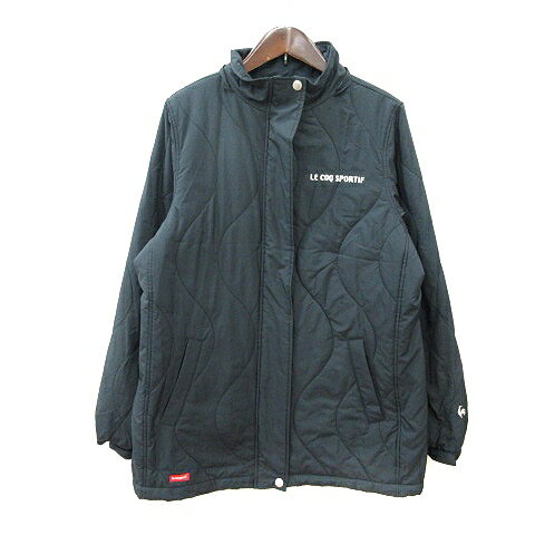 【中古】ルコックスポルティフ le coq sportif 中綿ジャケット 総裏地 ロゴ刺繍 M 黒 ブラック /MN レディース 【ベクトル 古着】 250722