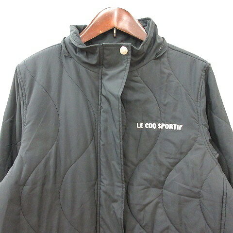 【中古】ルコックスポルティフ le coq sportif 中綿ジャケット 総裏地 ロゴ刺繍 M 黒 ブラック /MN レディース 【ベクトル 古着】 250722