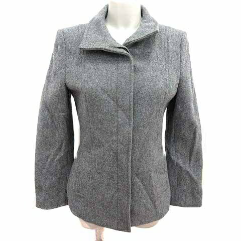 【中古】エムケー ミッシェルクラン MK MICHEL KLEIN ステンカラージャケット 総裏地 ウール 36 S グレー /YK レディース 【ベクトル 古着】 250722