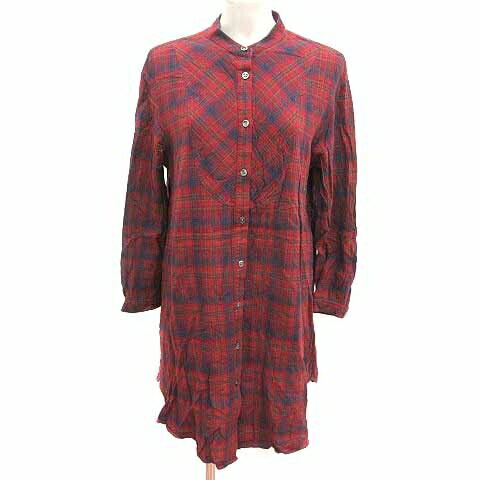 【中古】ノンノ NON NO シャツワンピース ミニ チェック 長袖 赤 レッド 紺 ネイビー /YK レディース 【ベクトル 古着】 250723 【中古】ノンノ NON NO シャツワンピース ミニ チェック 長袖 赤 レッド 紺 ネイビー /YK レディース 【ベクトル 古着】 250723