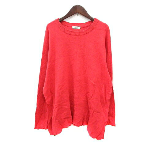 【中古】スタディオクリップ Studio Clip ニット カットソー 長袖 L 赤 レッド /MN レディース 【ベク..