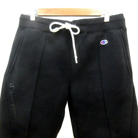【中古】チャンピオン CHAMPION テーパードパンツ ロゴプリント M 黒 ブラック /MN メンズ 【ベクトル 古着】 250724
