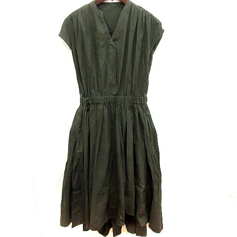 【中古】シンプリシテェ SIMPLICITE ワンピース Aライン ロング ノースリーブ カーキ /RT レディース 【ベクトル 古着】 250804(4)