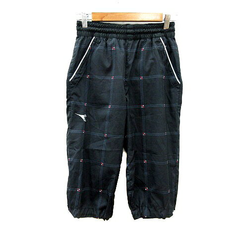 【中古】ディアドラ DIADORA スポーツウェア クロップドパンツ チェック M 黒 ブラック /MN レディース 【ベクトル 古着】 250818(4)