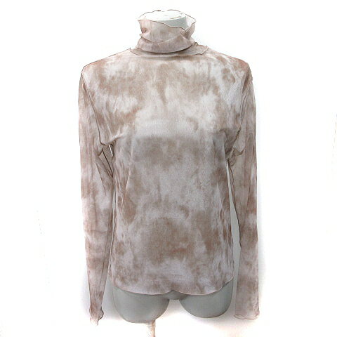 【中古】カスタネ Kastane カットソー シフォン シアー ハイネック 総柄 長袖 F 茶 ブラウン /YI レディース 【ベクトル 古着】 250816