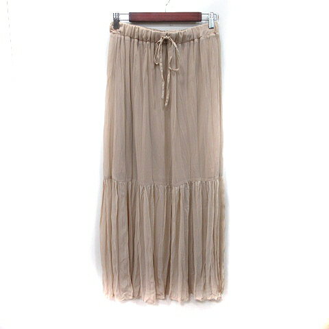 【中古】カスタネ Kastane フレアスカート マキシ シフォン ティアード F ベージュ /YI レディース 【ベクトル 古着】 250816