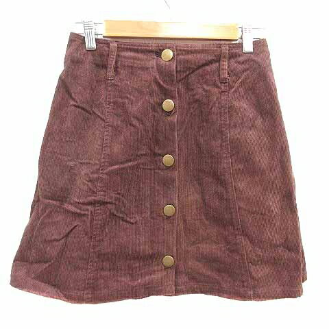 【中古】ナイスクラップ NICE CLAUP 台形スカート ミニ コーデュロイ F 茶 ブラウン /YK レディース 【ベクトル 古着】 250816
