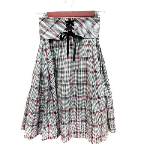 【中古】ウィルセレクション WILLSELECTION スカート フレア ロング 総柄 ウエストマーク S 黒 ブラック 白 ホワイト /RT レディース 【ベクトル 古着】 260227