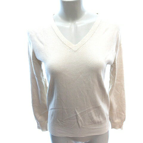 V-Neck - 【中古】アパートバイローリーズ apart by lowrys ニット セーター Vネック 長袖 M ベージュ /AU レディース 【ベクトル 古着】 250822
