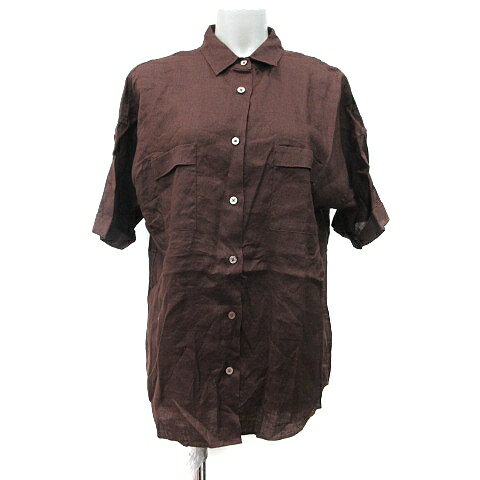 【中古】メーカーズシャツ カマクラ MAKER'S SHIRT 鎌倉 シャツ ブラウス 半袖 F 茶 ブラウン /YI レデ..