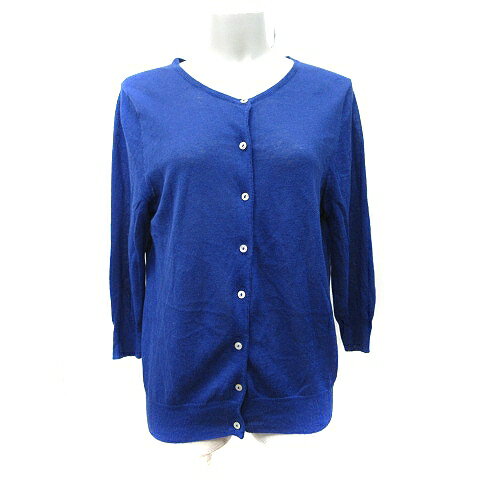 【中古】ニーム NIMES カーディガン カットソー 長袖 麻 リネン 青 ブルー /YI レディース 【ベクトル 古着】 250905