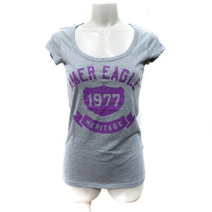 【中古】アメリカンイーグル アウトフィッターズ American Eagle Outfitters Tシャツ カットソー 半袖 XS グレー /YI レディース 【ベクトル 古着】 250905