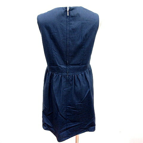 【中古】アベニールエトワール Aveniretoile ワンピース Aライン ひざ丈 ノースリーブ 38 紺 ネイビー /RT レディース 【ベクトル 古着】 250908