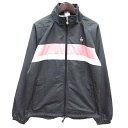 【中古】ルコックスポルティフ le coq sportif スポーツウェア トラックジャケット ジャージ ジップアップ ライン 長袖 L グレー ピンク /YK レディース 【ベクトル 古着】 250903