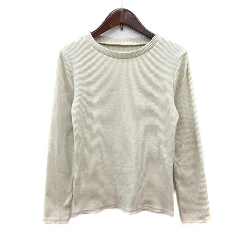 【中古】アルマデザイン Alma Design ニット カットソー 長袖 リブ M 緑 ライトグリーン /MN レディース 【ベクトル 古着】 250904(4)