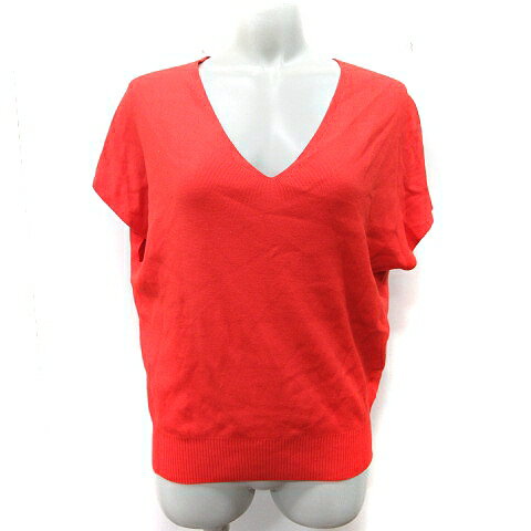 【中古】スローブ イエナ SLOBE IENA ニット カットソー フレンチスリーブ 赤 レッド /YI レディース ..