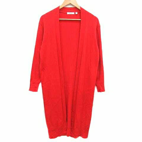 【中古】ニコアンド Niko and.. ロングカーディガン ニット 前開き 長袖 4 L 赤 レッド /YK レディース 【ベクトル 古着】 250921