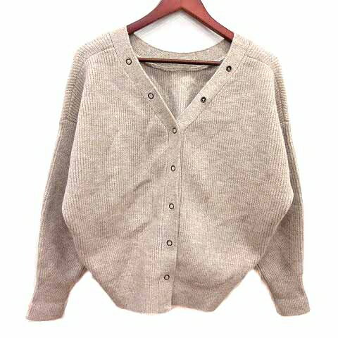 【中古】ニコアンド Niko and.. カーディガン ニット Vネック 長袖 3 M ベージュ /YK レディース 【ベクトル 古着】 250924