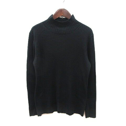 【中古】アンカーウーマン ANCHOR WOMAN ニット カットソー ハイネック リブ 長袖 LL 黒 ブラック /MS ..