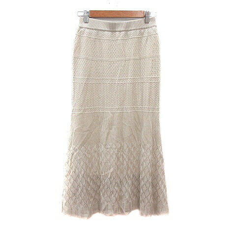【中古】ロペピクニック ROPE Picnic フレアスカート ニット マキシ ロング 38 M 白 アイボリー /MN レディース 【ベクトル 古着】 250926