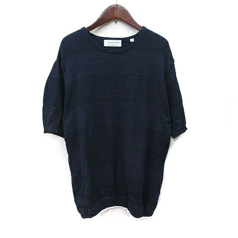 【中古】トゥモローランド トリコ TOMORROWLAND tricot ニット カットソー 半袖 M 紺 ネイビー /YI レ..